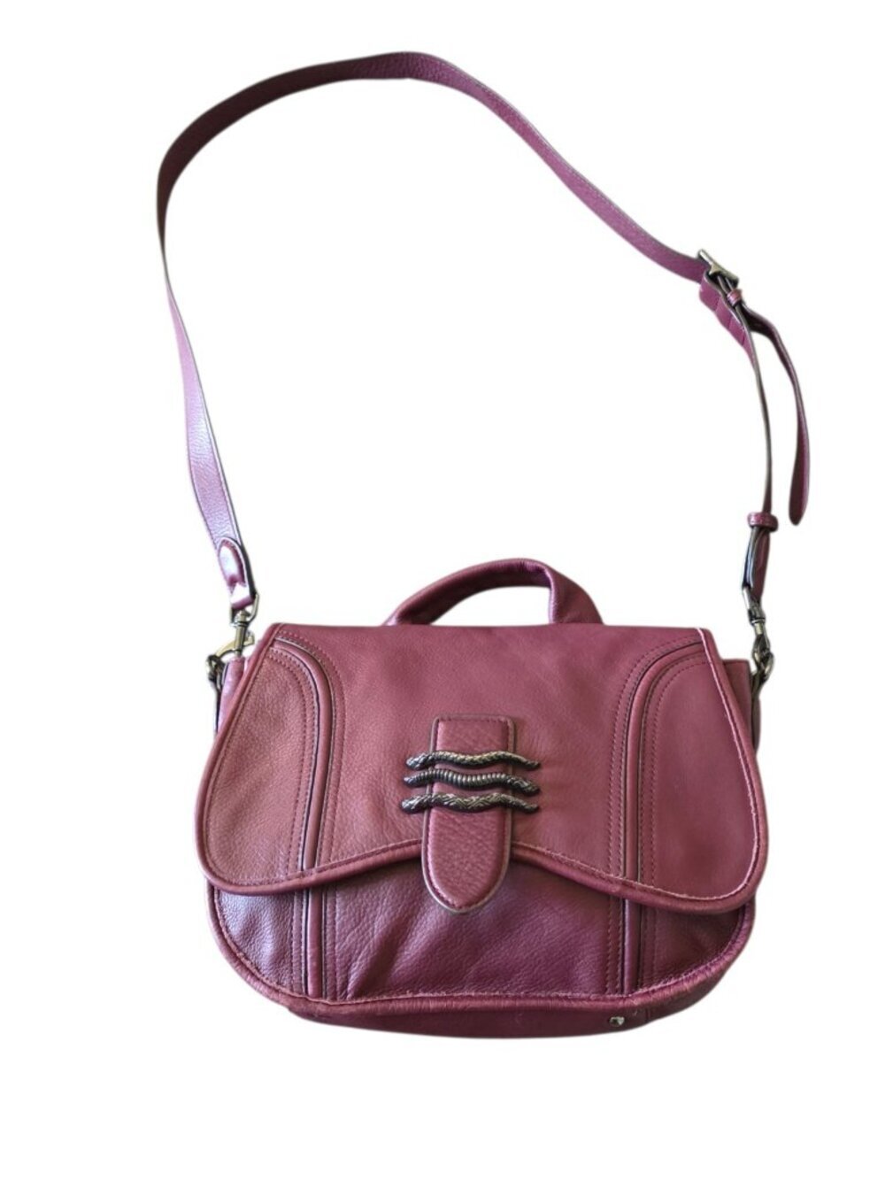 Aimee Kestenberg Oxblood Fierce Leather Saddle Crossbody Bag Burgundy - Picture 7 of 16